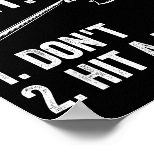 How To Bunt Don't Hit A Dinger Funny Baseball Play Poster (Hoek)