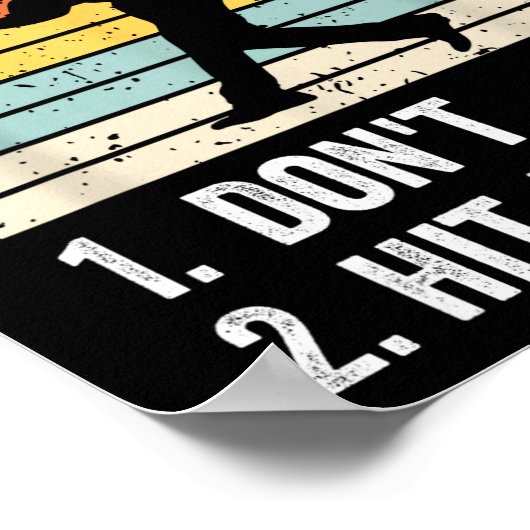 How To Bunt Don't Hit A Dinger Funny Baseball Play Poster (Hoek)