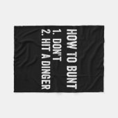 How To Bunt Don't Hit A Dinger Funny Baseball Soft Fleece Deken (Voorkant (Horizontaal))