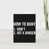 How To Bunt Don't Hit A Dinger Funny Baseball Soft Kaart (Voorkant)