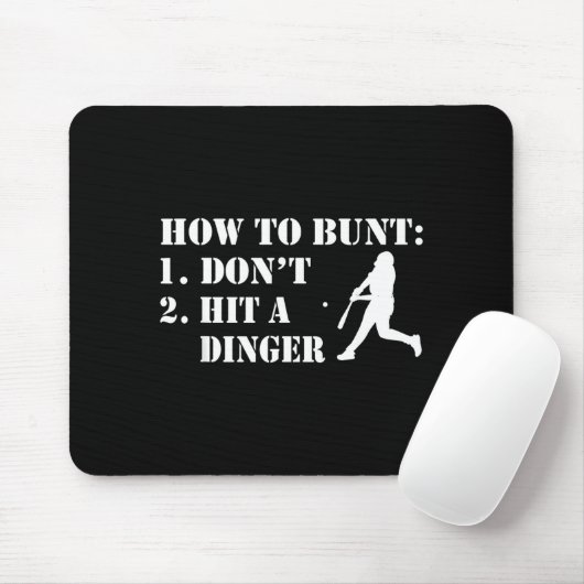 How To Bunt Don't Hit A Dinger Funny Baseball Soft Muismat (Met muis)
