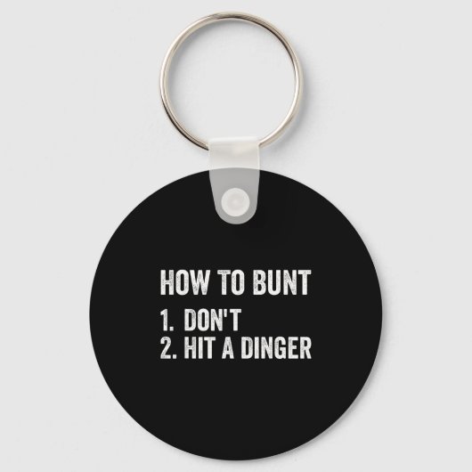 How To Bunt Don't Hit A Dinger Funny Baseball Soft Sleutelhanger (Voorkant)