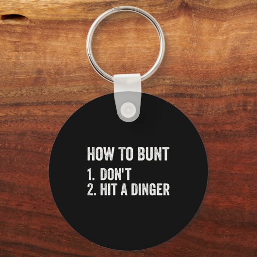 How To Bunt Don't Hit A Dinger Funny Baseball Soft Sleutelhanger (Voorkant)