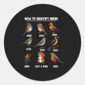 How To Identify Birds Funny Birds Identification B Ronde Sticker (Voorkant)