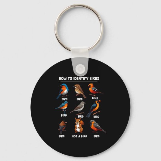 How To Identify Birds Funny Birds Identification B Sleutelhanger (Voorkant)