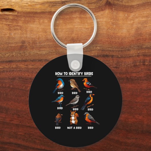 How To Identify Birds Funny Birds Identification B Sleutelhanger (Voorkant)