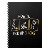 How to Pick up Chicks Funny Sarcastic Sarcasm Joke Notitieboek (Voorkant)