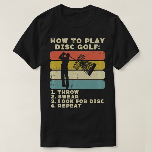 How To Play Disc Golf Sunset Retro Frisbee Golfing T-shirt (Design voorkant)