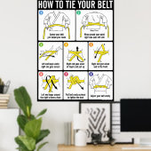 How to Tie Your Karate Belt Instruction Poster (Thuiskantoor)