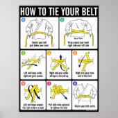 How to Tie Your Karate Belt Instruction Poster (Voorkant)
