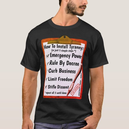How to - Tyranny (donker) T-shirt (Voorkant)