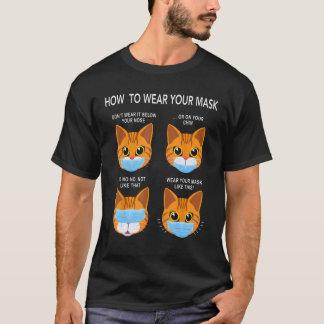 How to Wear a Mask Funny Orange Cat Face Mask Cat T-shirt