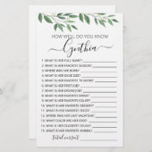 How well do you know the Birthday Girl (Voorkant / Achterkant)