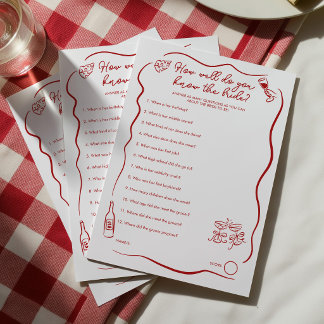 How Well Do You Know The Bride Bridal Shower Game Advieskaart