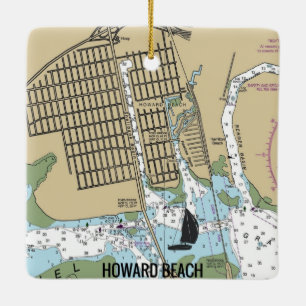 Howard Beach New York City Chart Keramisch Ornament