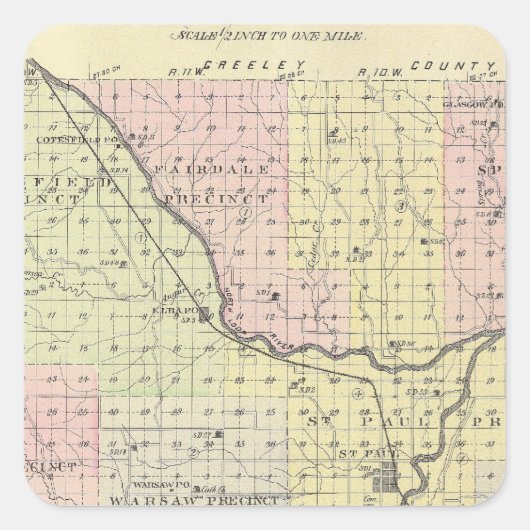 Howard County, Nebraska Vierkante Sticker (Voorkant)