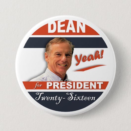 Howard Dean voor President 2016. Ronde Button 7,6 Cm (Voorkant)