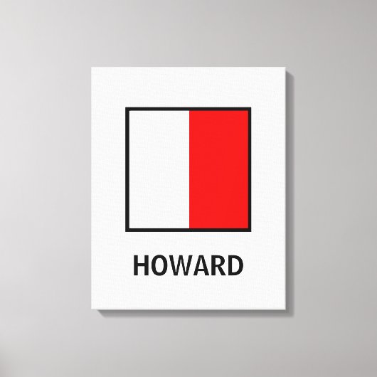 Howard Familienaam Nautische Vlag Canvas Afdruk (Voorkant)