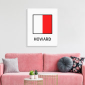 Howard Familienaam Nautische Vlag Canvas Afdruk (Insitu (Woonkamer))
