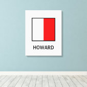 Howard Familienaam Nautische Vlag Canvas Afdruk (Insitu (Houten vloer))