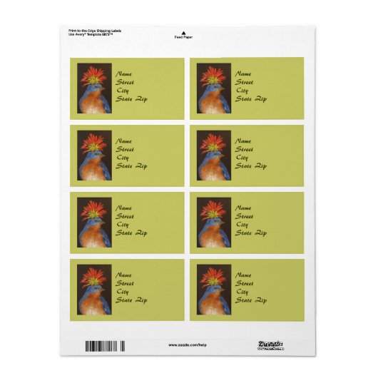 Howard het etiket van het bladervogel adres (Full Sheet)