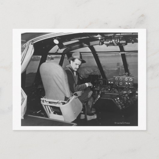 Howard Hughes in Spruce Goose Wooden Plane Briefkaart (Voorkant)