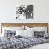 Howard Hughes Pilot Boarding Plane in haar geheel Canvas Afdruk (Insitu (Slaapkamer))