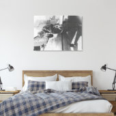 Howard Hughes Pilot Boarding Plane in haar geheel Canvas Afdruk (Insitu (Slaapkamer))