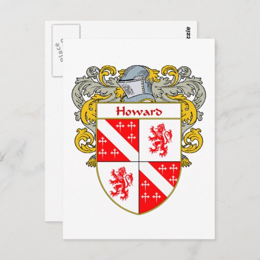 Howard Irish Coat of Arms (gemanteld) Briefkaart (Voorkant / Achterkant)