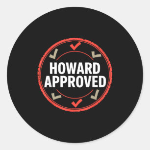 Howard keurde goed ronde sticker
