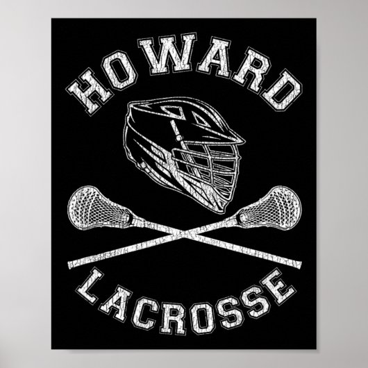 Howard Lacrosse Distressed Retro Lax Poster (Voorkant)