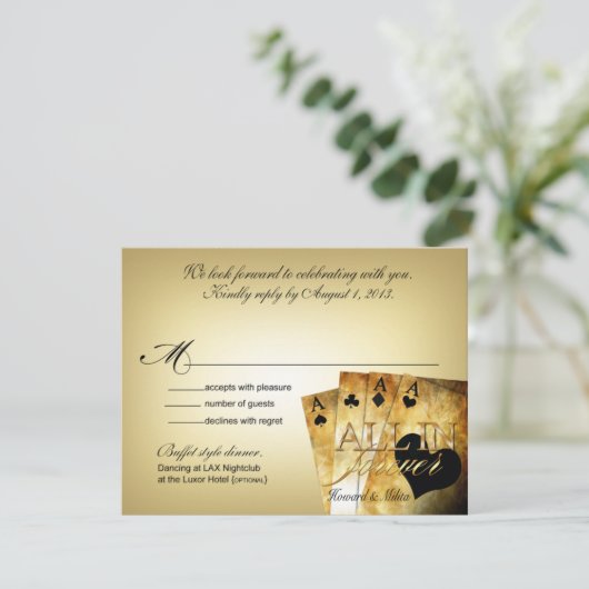 Howard & Milita Las Vegas Deluxe RSVP reactie (Staand voorkant)