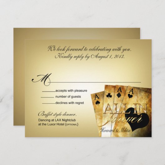 Howard & Milita Las Vegas Deluxe RSVP reactie (Voorkant / Achterkant)