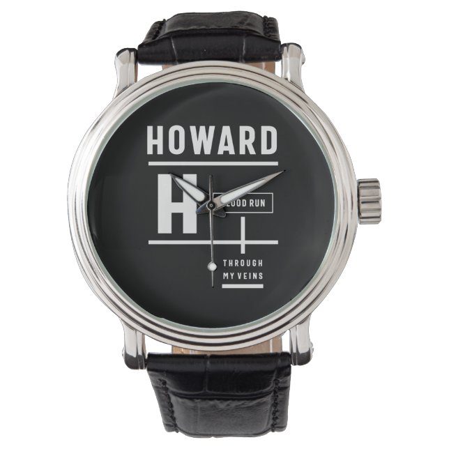 Howard Persoonlijke naam Birthday Gift Horloge (Voorkant)