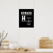 Howard Persoonlijke naam Birthday Gift Poster (Keuken)