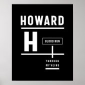 Howard Persoonlijke naam Birthday Gift Poster (Voorkant)