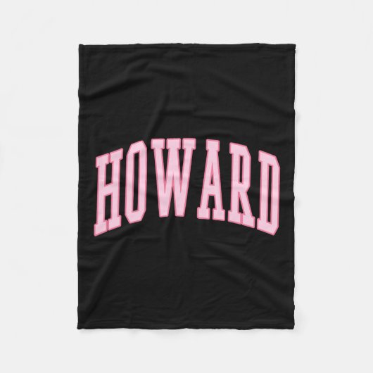 Howard  Preppy Varsity Roze Sport Fleece Deken (Voorkant)