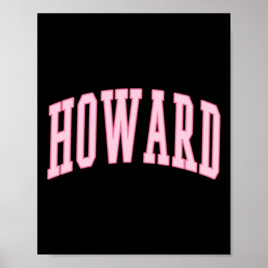 Howard  Preppy Varsity Roze Sport Poster (Voorkant)