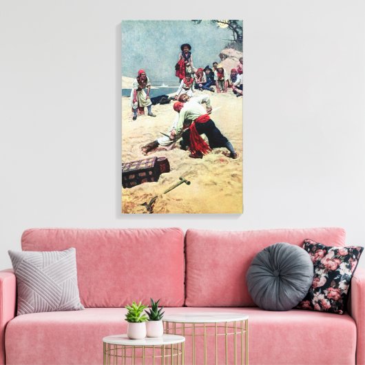 Howard Pyle, die kapitein wordt Canvas Afdruk (Insitu (Woonkamer))