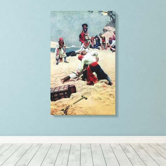Howard Pyle, die kapitein wordt Canvas Afdruk (Insitu (Houten vloer))