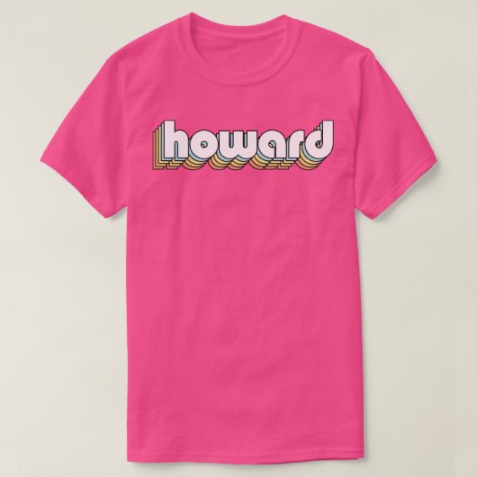Howard Retro Rainbow Typography Vervaagde stijl T-shirt (Design voorkant)