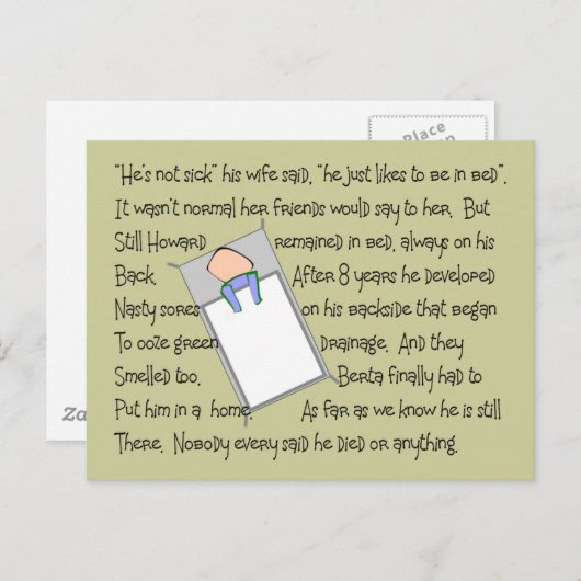 "Howards Bedsores" Twisted Story Art Gifts Briefkaart (Voorkant / Achterkant)