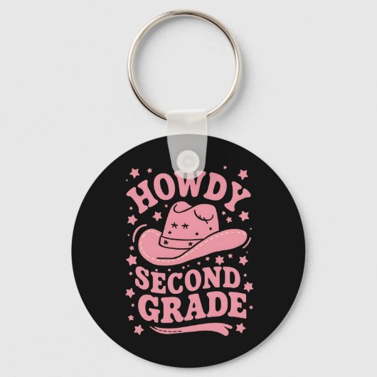 Howdy 2e klas cowboy cowgirl terug naar school sleutelhanger (Voorkant)