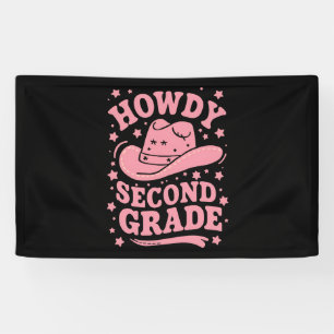 Howdy 2e klas cowboy cowgirl terug naar school spandoek