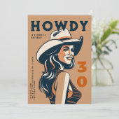 Howdy 30 Western Desert Retro Poster 30e Verjaarda Kaart (Staand voorkant)