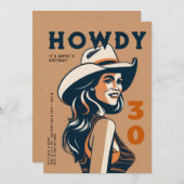 Howdy 30 Western Desert Retro Poster 30e Verjaarda Kaart (Voorkant / Achterkant)