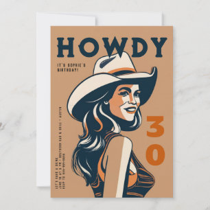 Howdy 30 Western Desert Retro Poster 30e Verjaarda Kaart