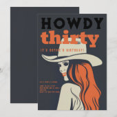 Howdy 30 Western Retro Sinaasappel Zwart 30e Verja Kaart (Voorkant / Achterkant)