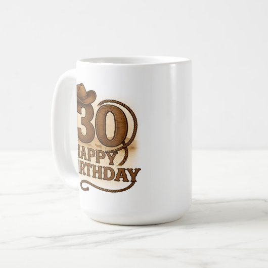 Howdy, 30: Westerne verjaardag Mok (Voorkant links)