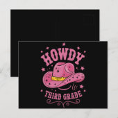 Howdy 3rd Grade Cowboy Cowgirl terug naar school Briefkaart (Voorkant / Achterkant)